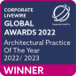 Corporate Livewire Global Awards 2022 -Architectural Practice of the Year 2022/2023 Winner (happinest)